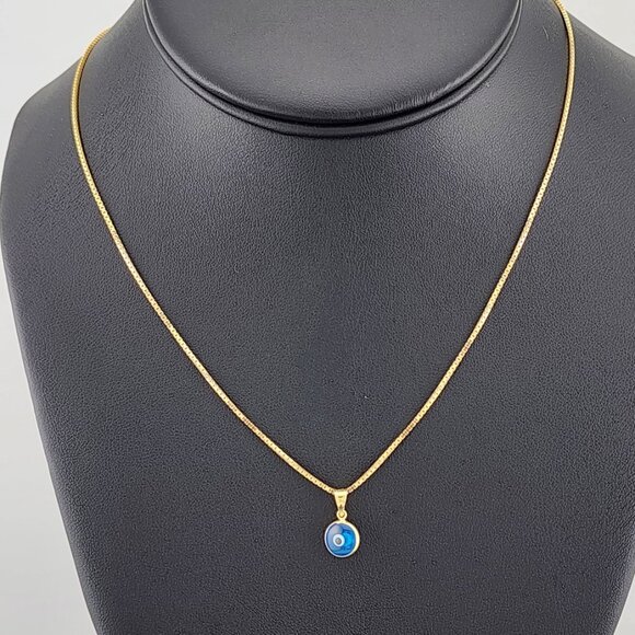 Sterling Silver 925 Evil Eye Pendant – Light Blue Charm Necklace for Protection - Picture 1 of 7